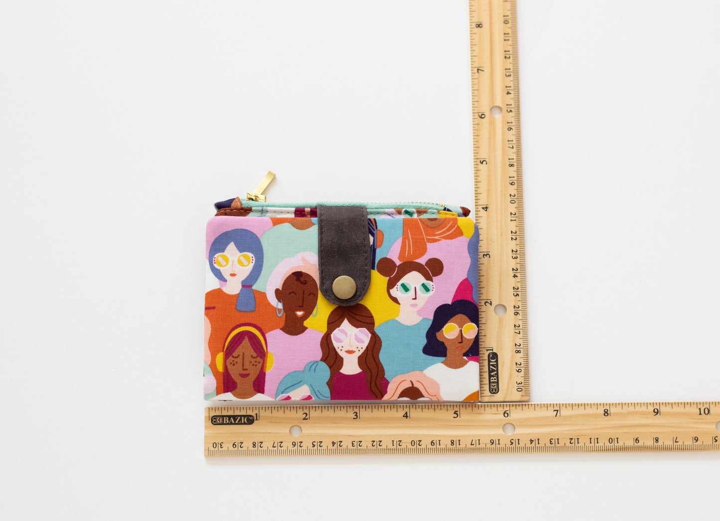 Cartera millennial para mujer, cartera colorida plegable, cartera vegana hecha a mano, organizador de tarjetas de crédito