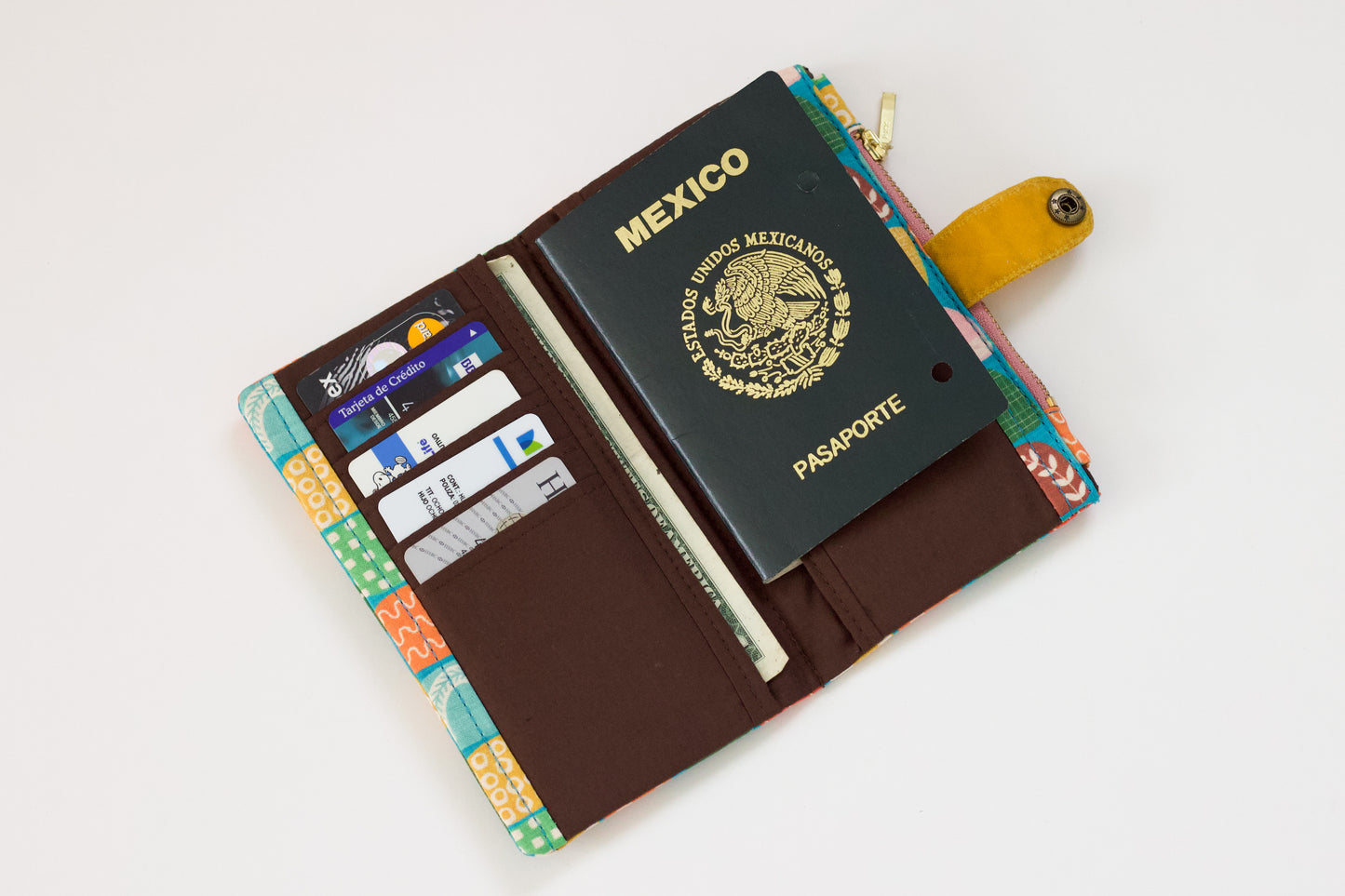 Mod cartera semicírculo larga para mujer, cartera de patchwork para mujer, organizador de tarjetas de crédito