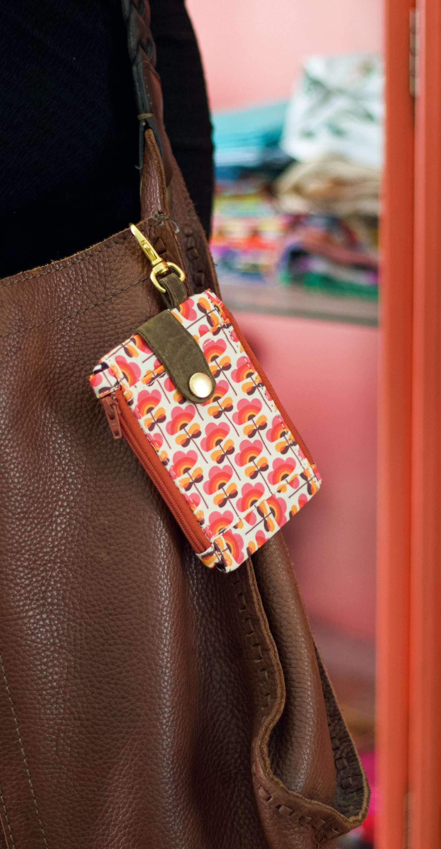 Linda cartera con llavero para mujer, cartera delgada femenina, mini monedero de efectivo, tarjetero para mujer, cartera con llavero de flores, regalo para ella