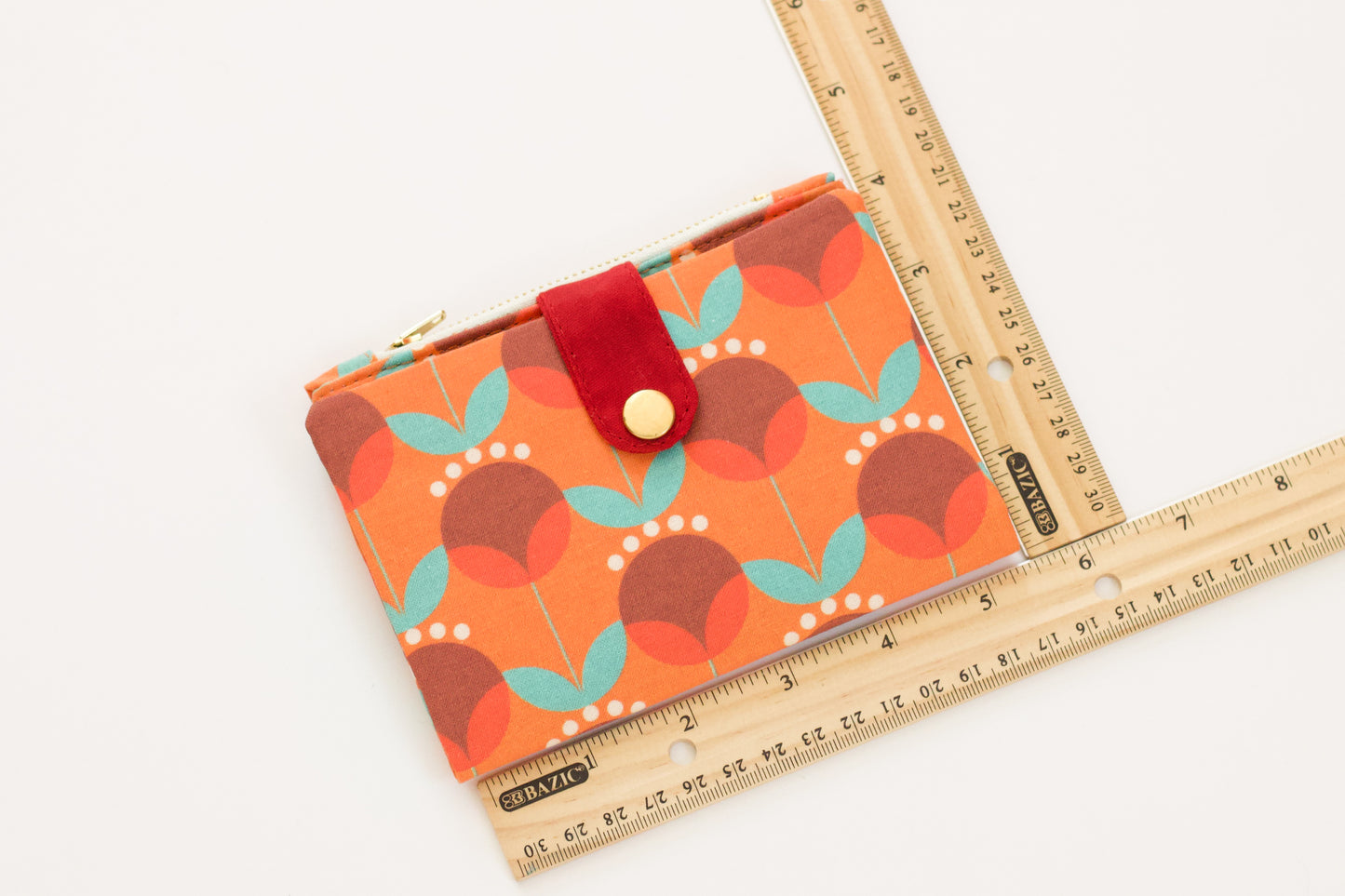 Cartera mod de diente de León para mujer, cartera plegable con estética de los años 70, cartera de viaje retro vegana, organizador de tarjetas de crédito