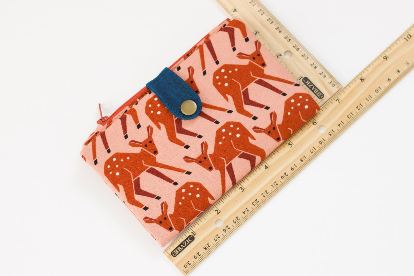 Cartera de lindos ciervos larga, cartera de viaje vegana, cartera única para mujer, regalo para amantes de los animales, cartera vegana