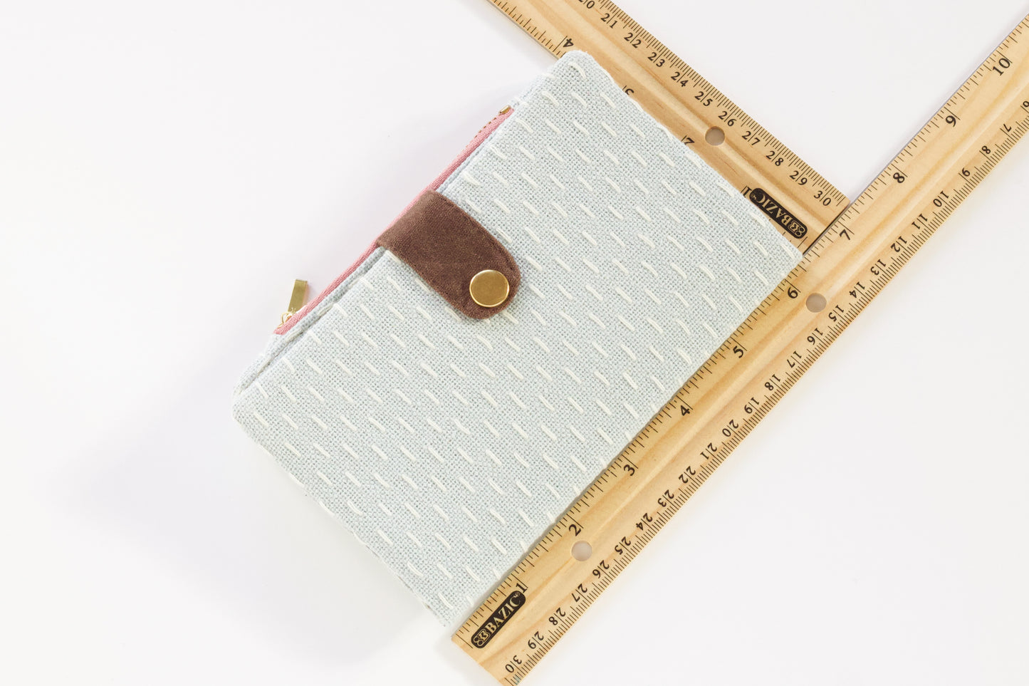 Cartera japonesa hecha a mano para mujer, cartera minimalista, cartera vegana plegable, cartera de viaje de tejido sashiko, organizador de tarjetas de crédito