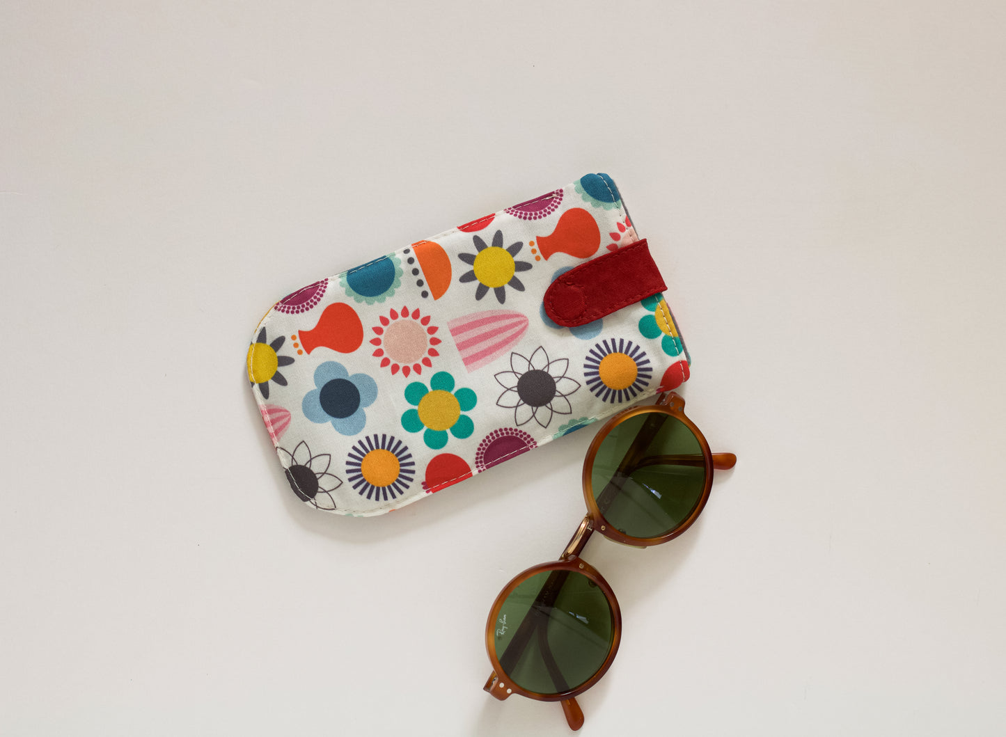 Bolsa para gafas de sol con estampado escandinavo, bolsa de algodón suave para gafas, funda divertida y única para gafas de sol