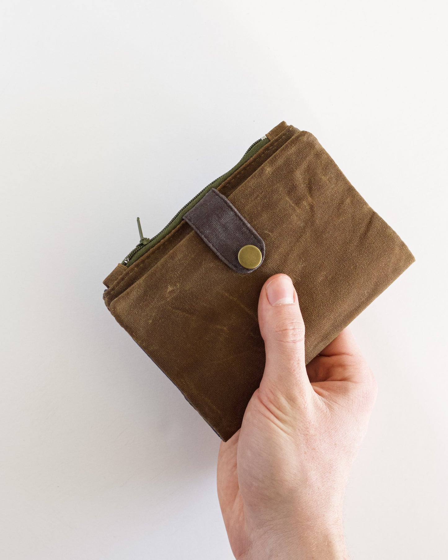 Cartera de viaje para hombre, organizador de tarjetas de crédito, cartera de tela y lona encerada, cartera plegable, regalo para él