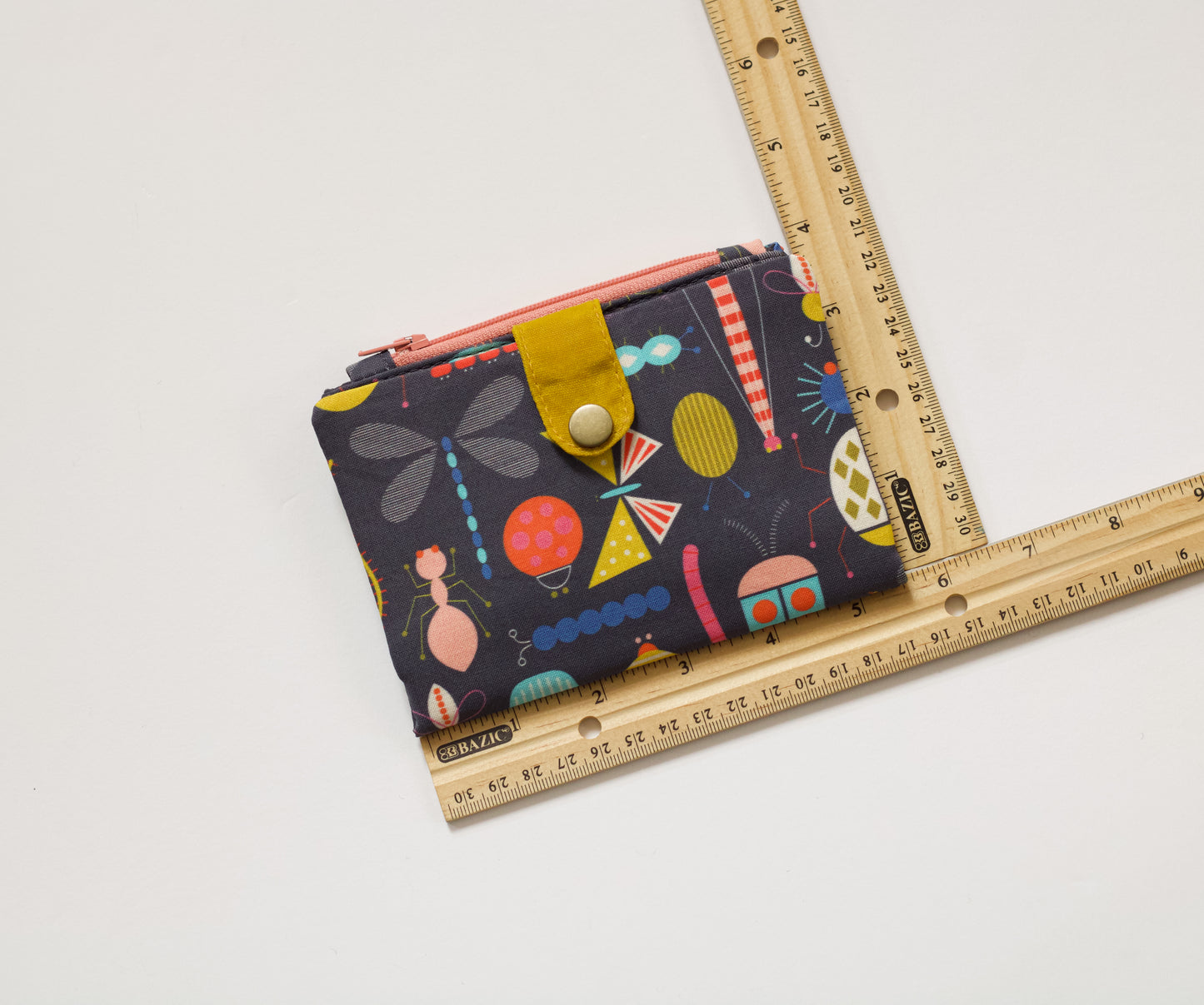 Cartera de insectos de colores, cartera bifold vegana de mariquitas, cartera divertida con cremallera, cartera de mariposas y luciérnagas, organizador de tarjetas de crédito