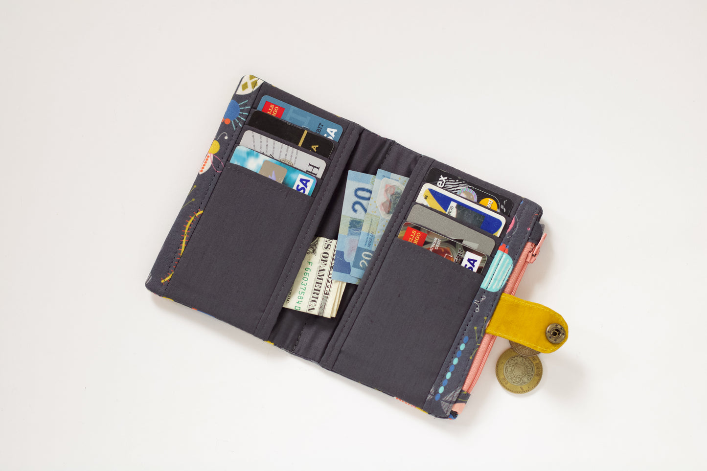 Cartera de insectos de colores, cartera bifold vegana de mariquitas, cartera divertida con cremallera, cartera de mariposas y luciérnagas, organizador de tarjetas de crédito
