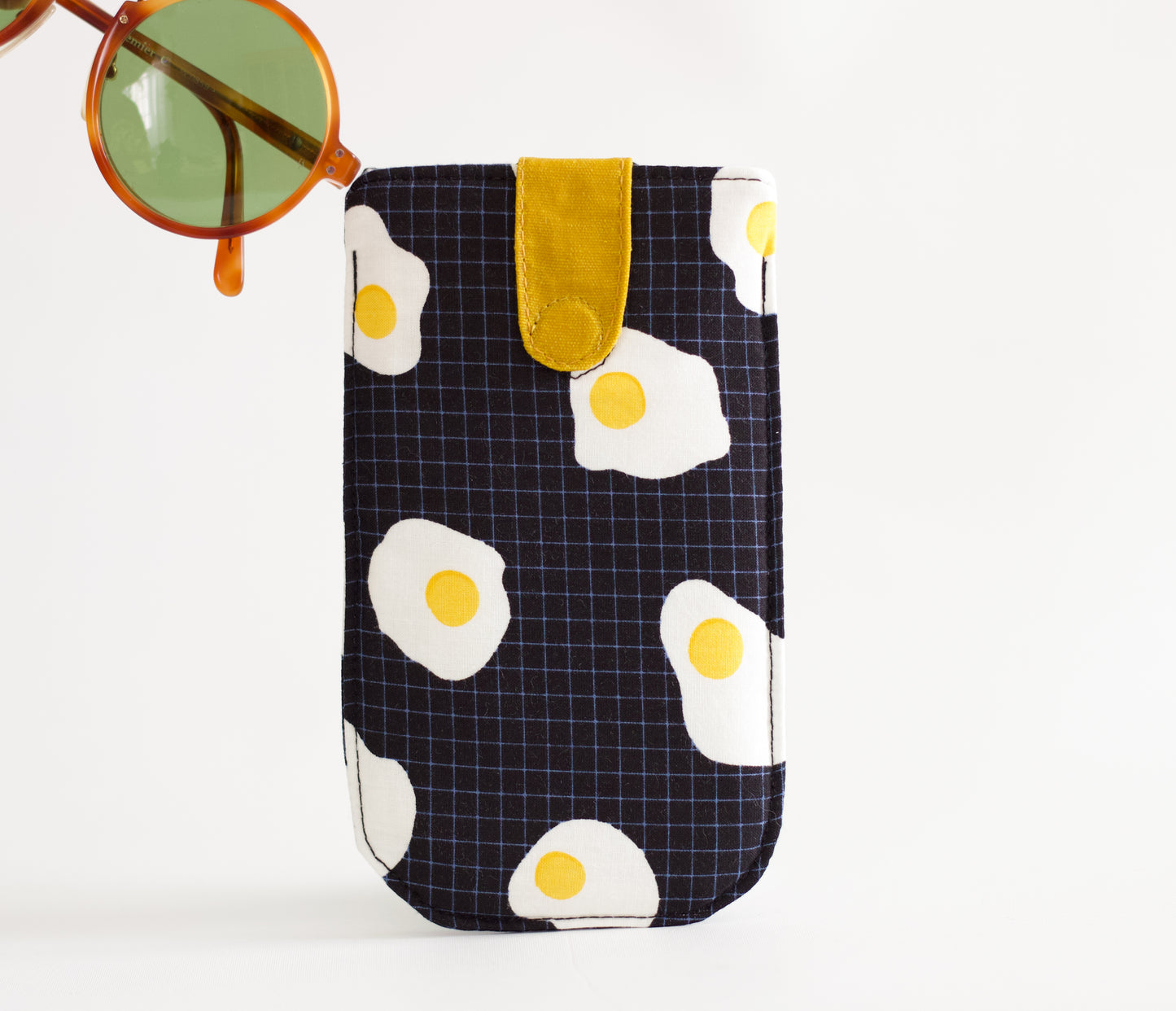 Bolsa para gafas de sol de huevo frito, estuche de gafas suave, único y grueso, funda de gafas colorida