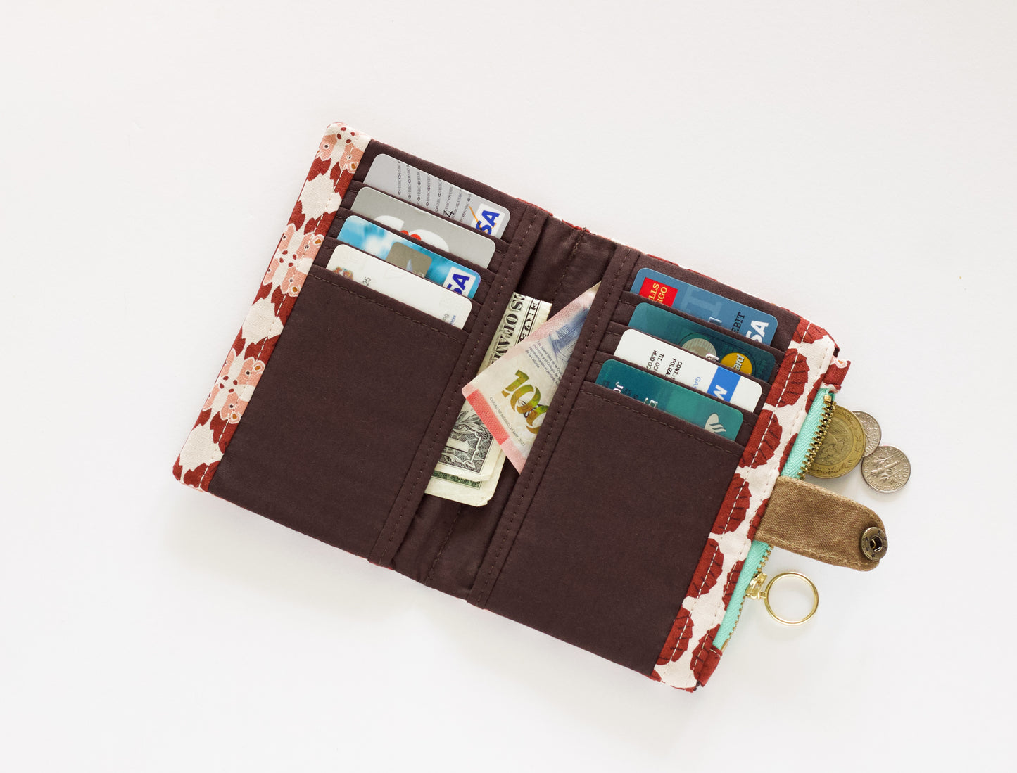 Cartera de erizo para mujer, cartera para amantes de los erizos, regalo para ella, cartera vegana con cremallera, cartera plegable de viaje, organizador de tarjetas de crédito