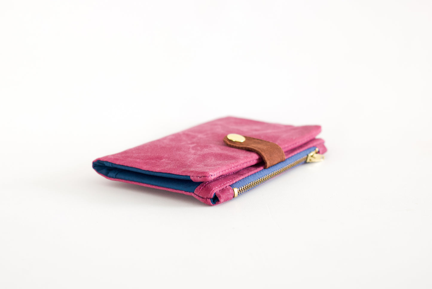 Cartera de lona encerada para mujer, cartera coqueta ecológica para mujer, cartera linda de cuero vegano, organizador de tarjetas de crédito impermeable