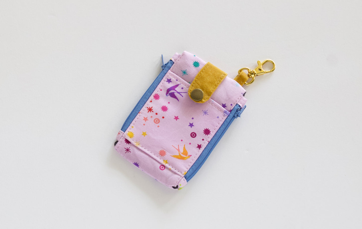 Cartera de llavero pequeña, cartera delgada para mujer, bonita cartera con bolsillo frontal, cartera vegana con cremalleras laterales, regalo para ella