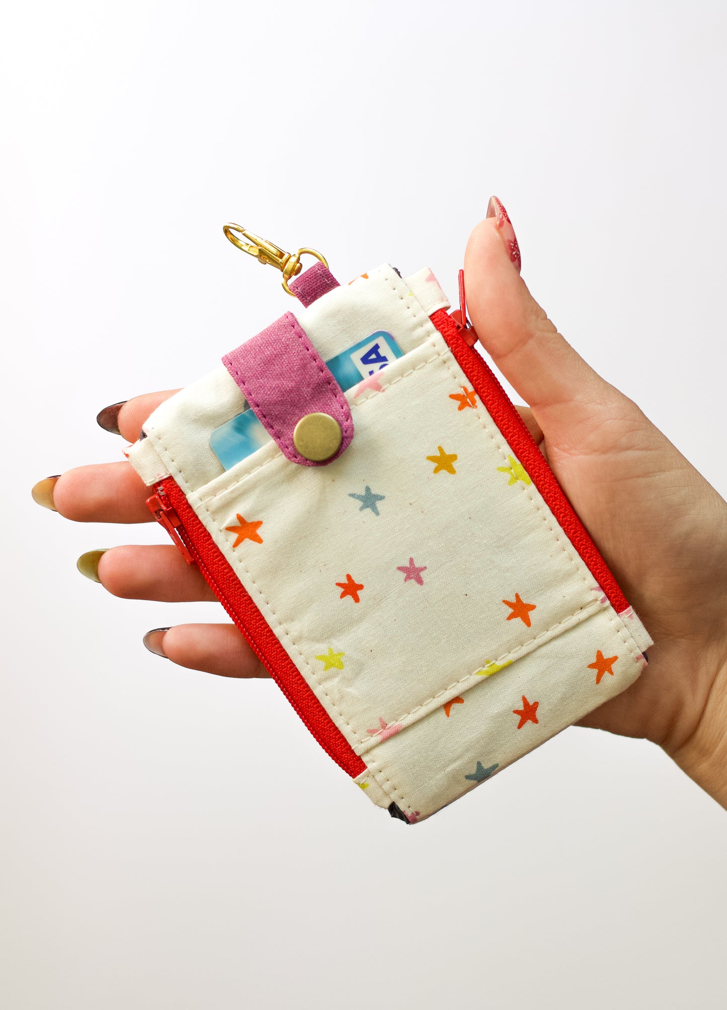 Cartera mini de estrellas, monedero de bolsillo con doble cremallera,  mini cartera linda y única
