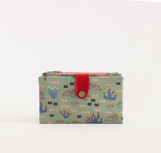 Cartera de terrario hecha a mano, cartera de viaje de cactus para mujer, cartera vegana de viaje, regalo para ella, organizador de tarjetas de crédito