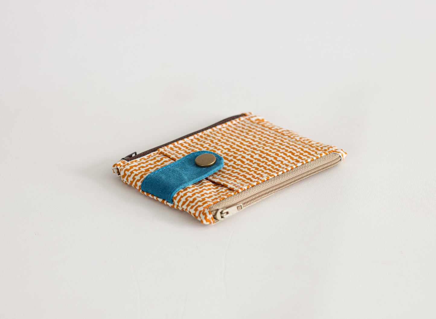 Cartera pequeña con bolsillo frontal, cartera pequeña para hombre, cartera vegana con dos cremalleras, cartera de tela para hombres