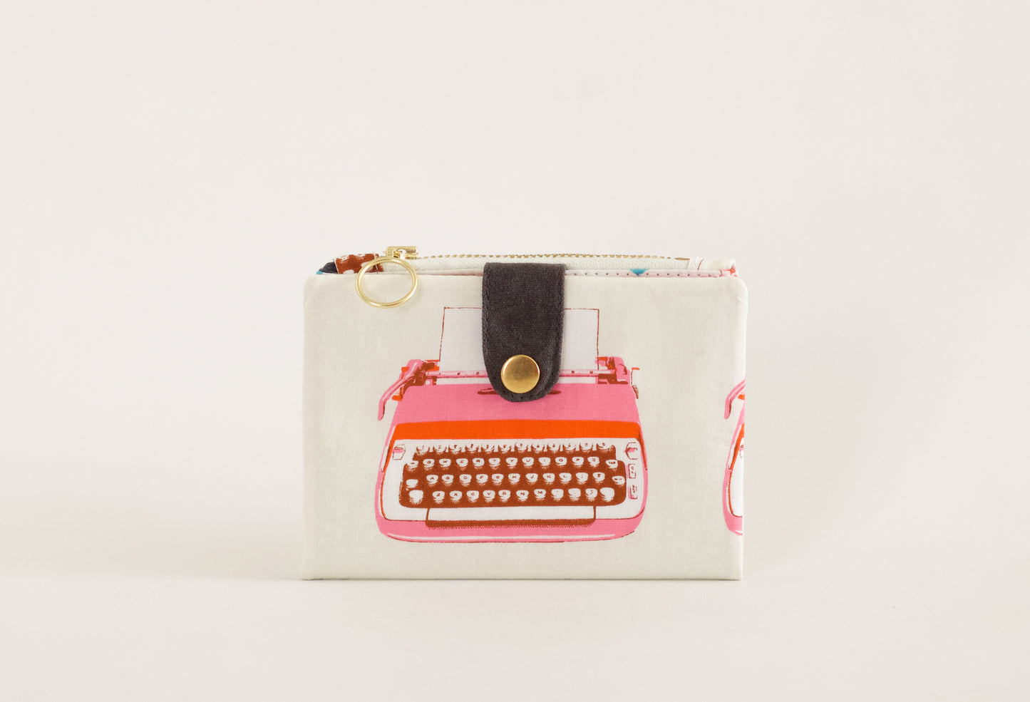 Cartera de máquina de escribir femenina, idea de regalo cartera groovy para mujeres, estética de regalo retro, cartera de los años 70, organizador de tarjetas de crédito