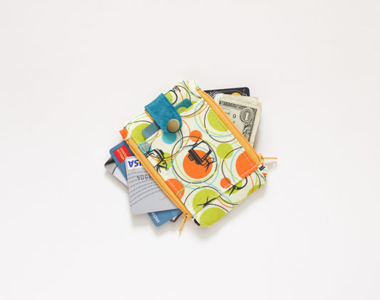 Mini cartera de mediados de siglo para mujer, cartera de bolsillo de TV's retro, cartera mini de tela para viajes
