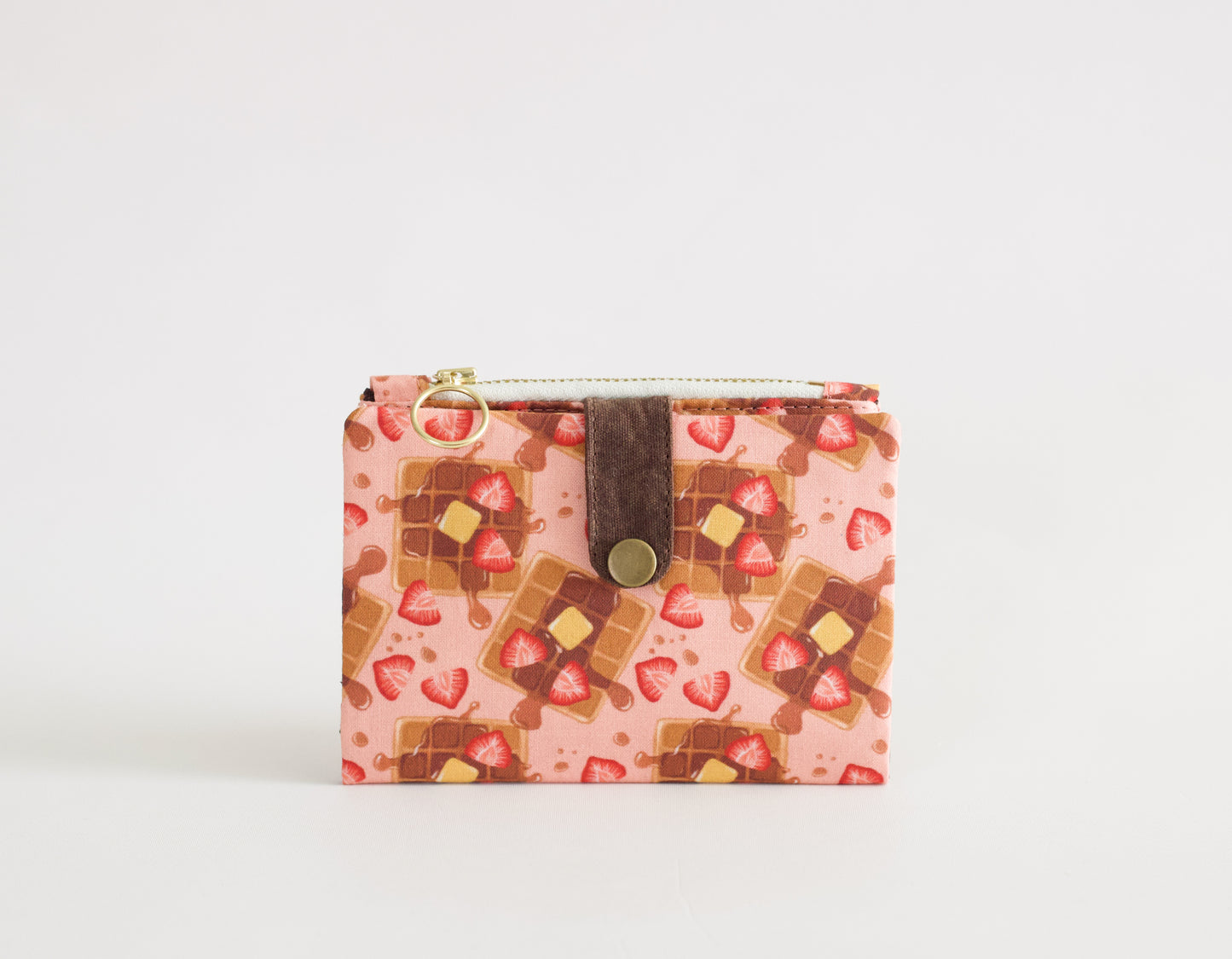 Cartera de waffles para mujer, amantes de los waffles, cartera de viaje genial, cartera vegana pequeña, organizador de tarjetas de crédito