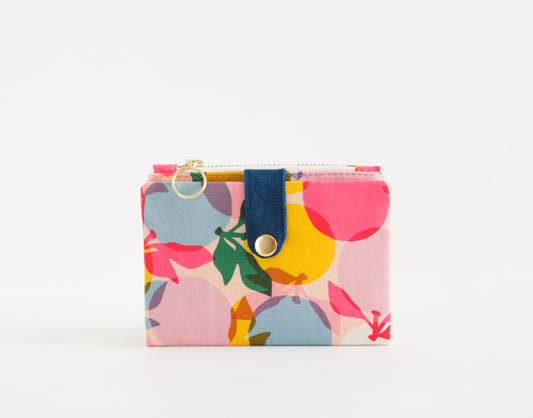 Cartera de cítricos para mujer, cartera de viaje vegana para mujer, regalo de fruta, cartera de tarjetas pequeña.