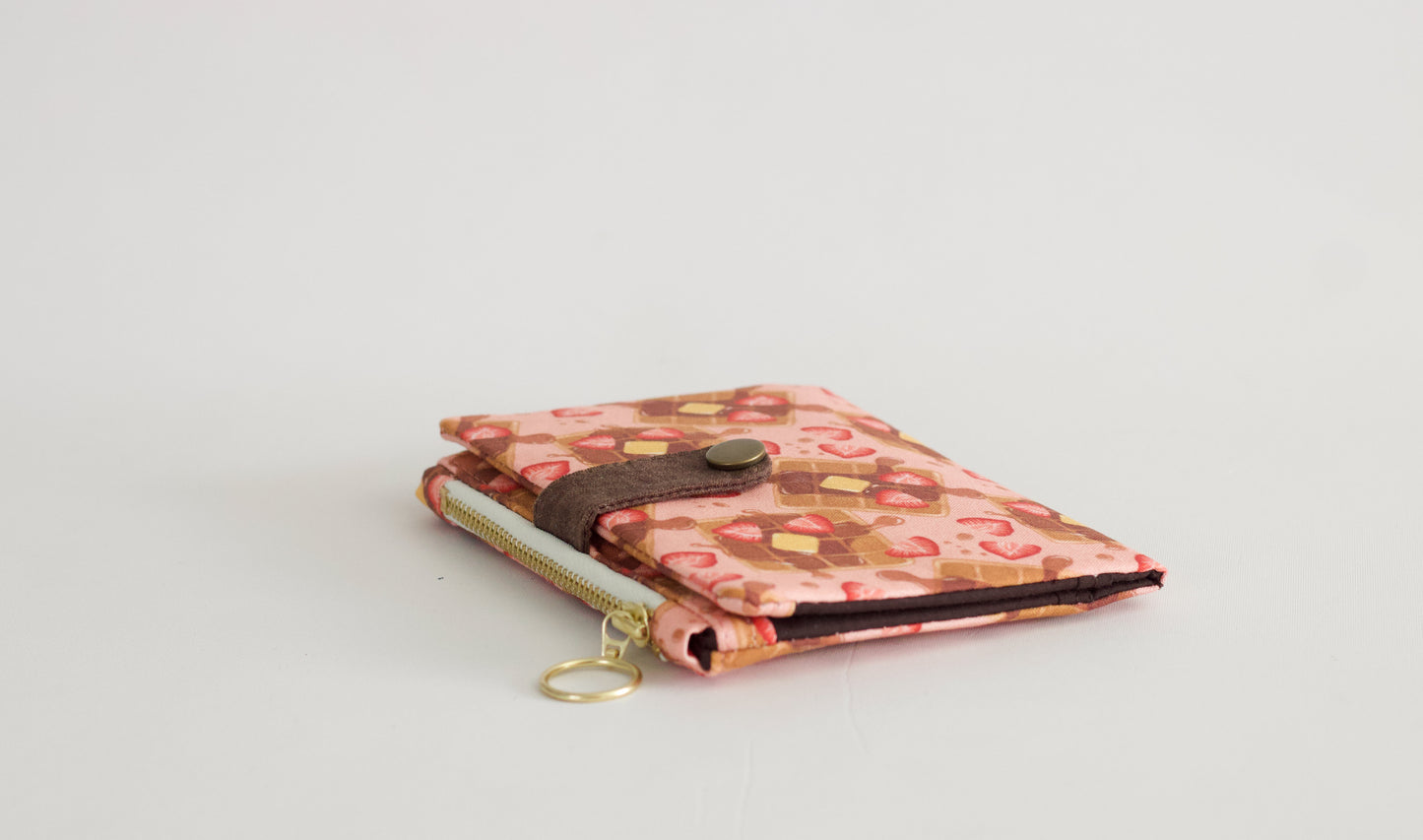 Cartera de waffles para mujer, amantes de los waffles, cartera de viaje genial, cartera vegana pequeña, organizador de tarjetas de crédito