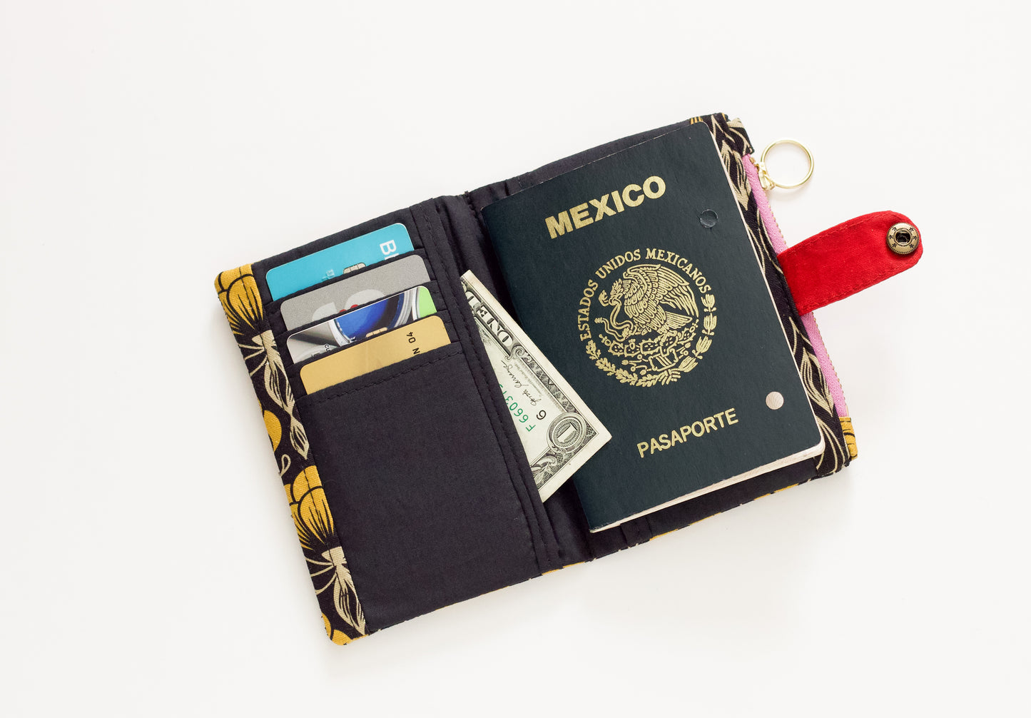 Cartera Art Deco para mujer, cartera de mujer pequeña, cartera de flores negra, regalo único para mujer, cartera de viaje única, cartera femenina