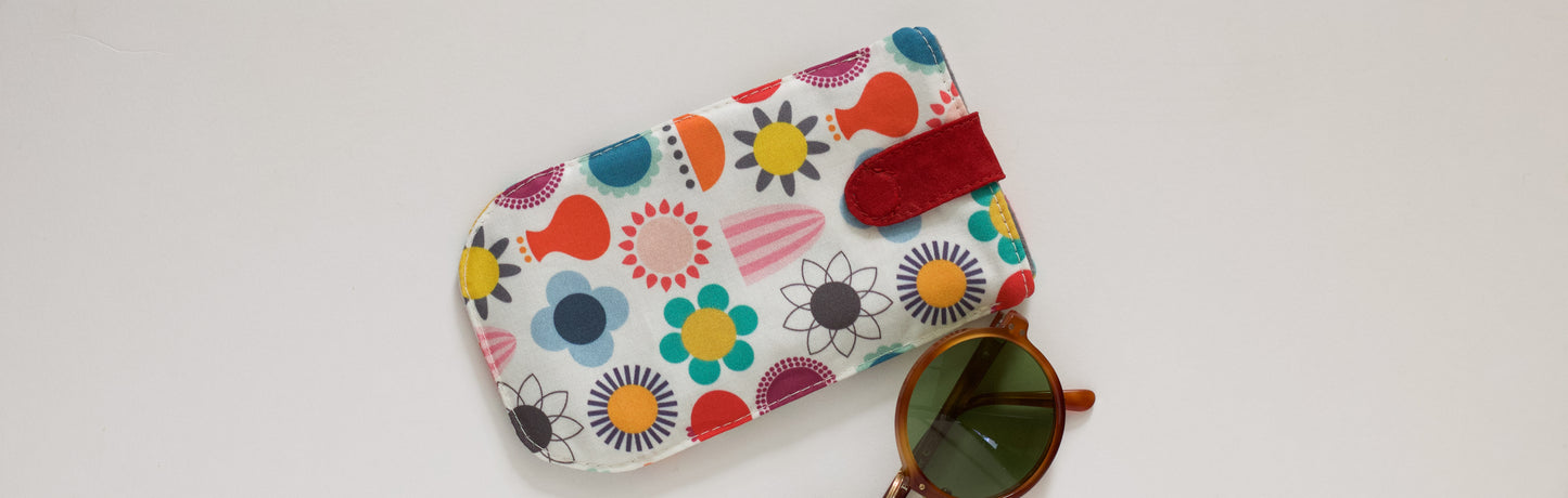 Estuche escandinavo para gafas de sol, estuche moderno para gafas, estuche elegante para gafas, regalo para novia, fundas para gafas de sol maximalista