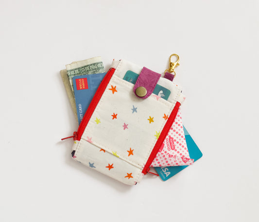 Cartera mini de estrellas, monedero de bolsillo con doble cremallera,  mini cartera linda y única