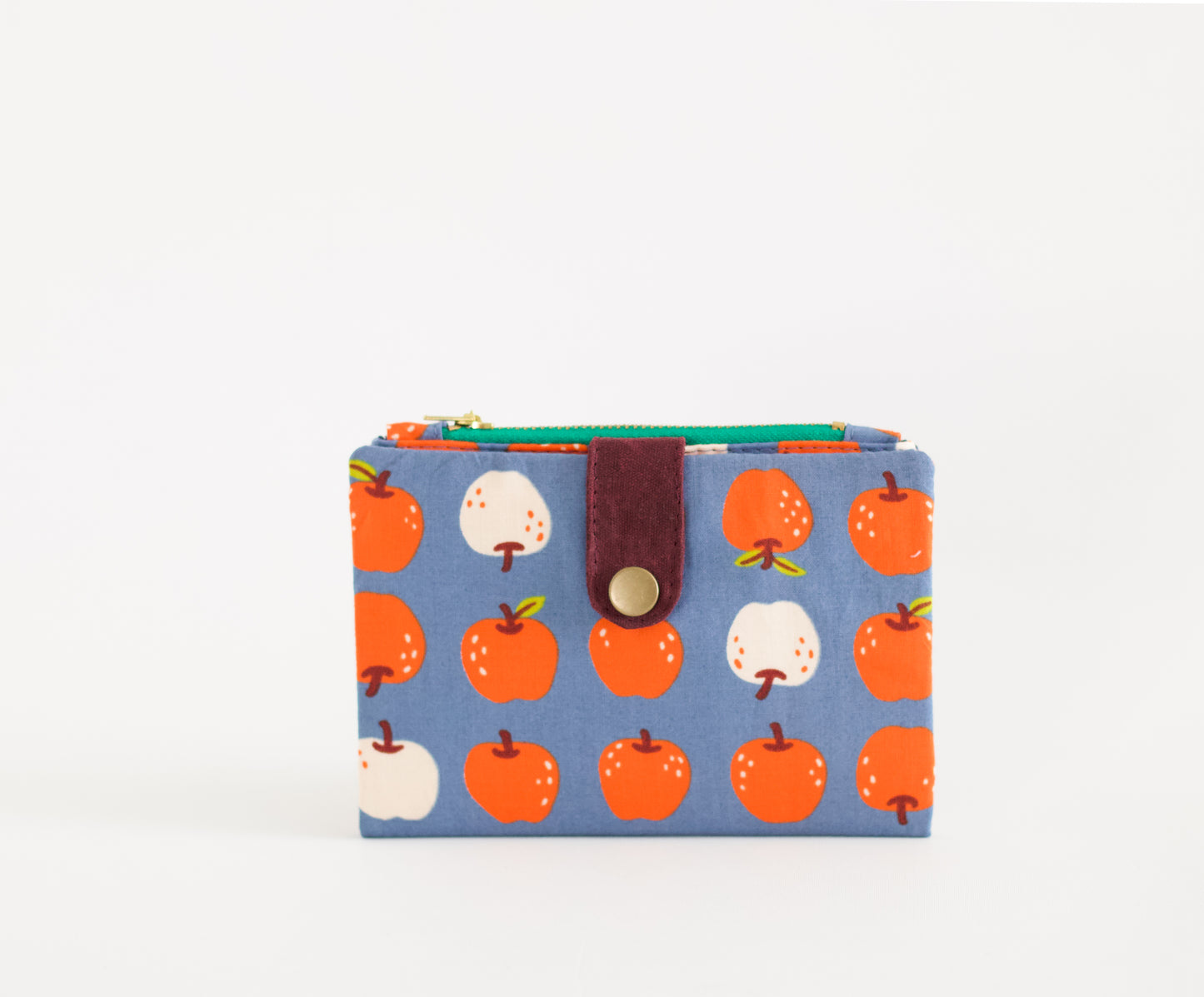 Cartera de regalo para profesora pequeña, idea de regalo de cartera de manzanas, cartera pequeña para amantes de las manzanas, cartera con cremallera plegable