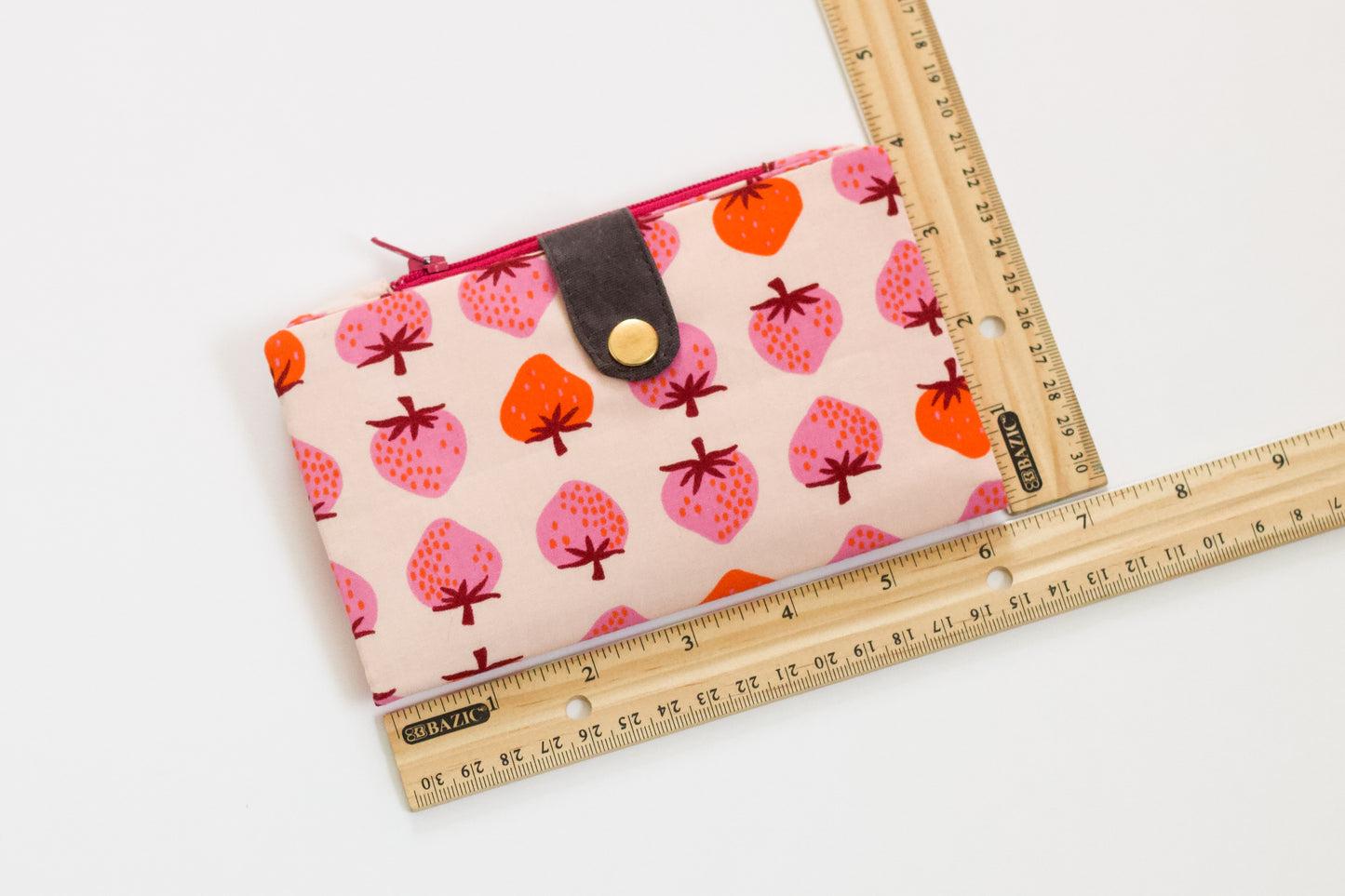 Cartera de fresas para mujer, cartera niña linda, cartera vegana, cartera bifold para mujer, organizador de tarjetas de crédito