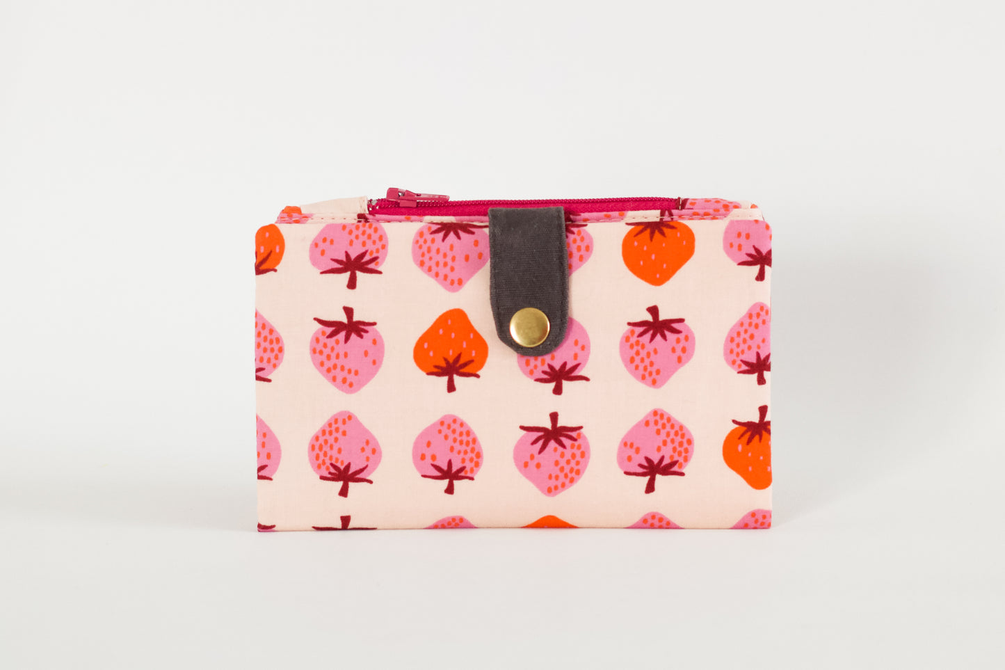 Cartera de fresas para mujer, cartera niña linda, cartera vegana, cartera bifold para mujer, organizador de tarjetas de crédito