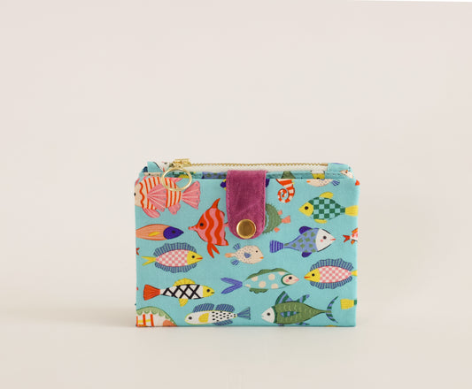 Cartera de peces para mujer, bonito regalo para ella, cartera con cremallera única, regalo único para adolescentes