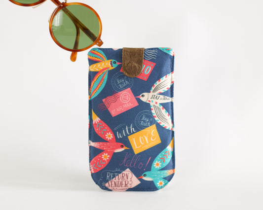Estuche para gafas Peace and Love, bolsa linda y colorida para gafas, regalo para ella