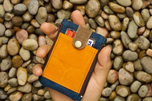 Cartera táctica para hombres, mini cartera de lona encerada, cartera de bolsillo para hombre, cartera única para él