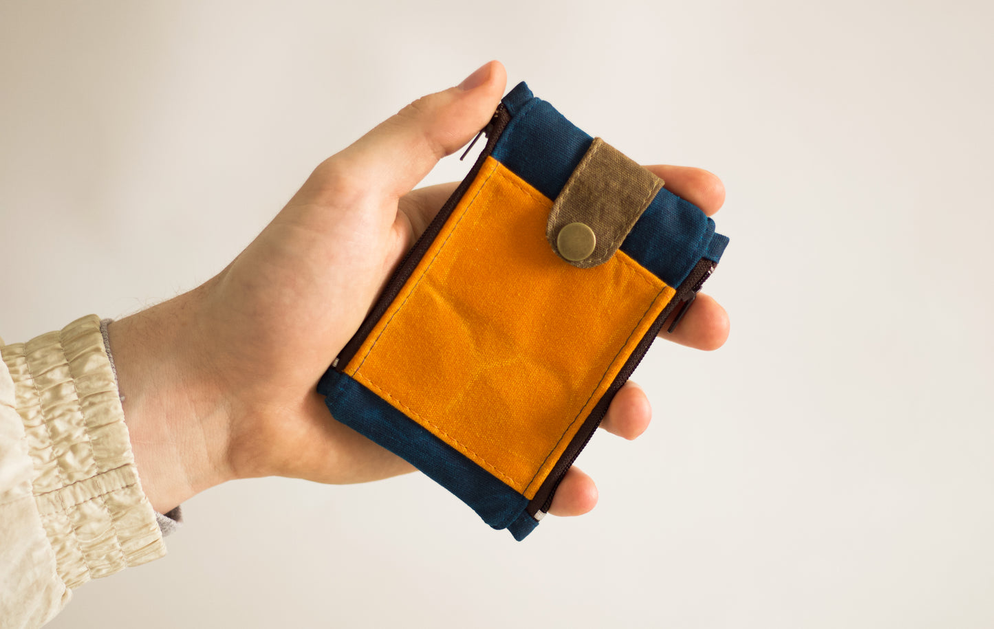 Cartera táctica para hombres, mini cartera de lona encerada, cartera de bolsillo para hombre, cartera única para él