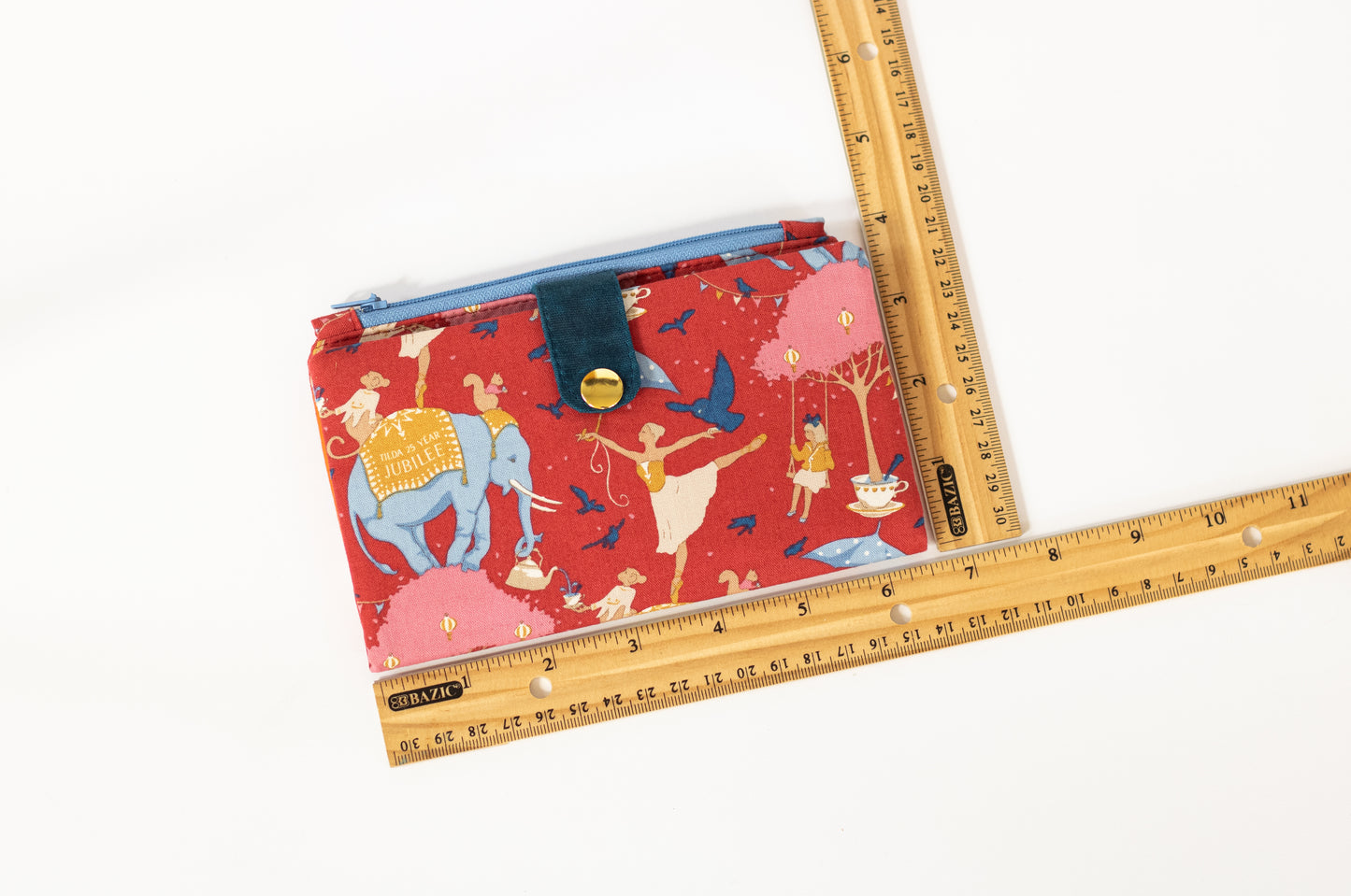 Cartera larga con temática de circo para mujer, cartera colorida y única, cartera larga de algodón resistente para mujer, cartera linda y femenina