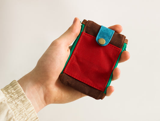 Cartera EDC para hombre, cartera de bolsillo para viajes, cartera hecha a mano de lona encerada, cartera táctica mini