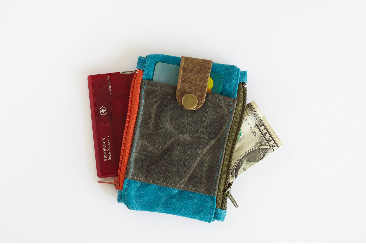 Cartera EDC maximalista para hombre: bolsa táctica porta identificación con doble cremallera