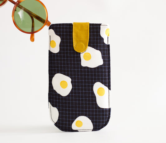 Bolsa para gafas de sol de huevo frito, estuche de gafas suave, único y grueso, funda de gafas colorida