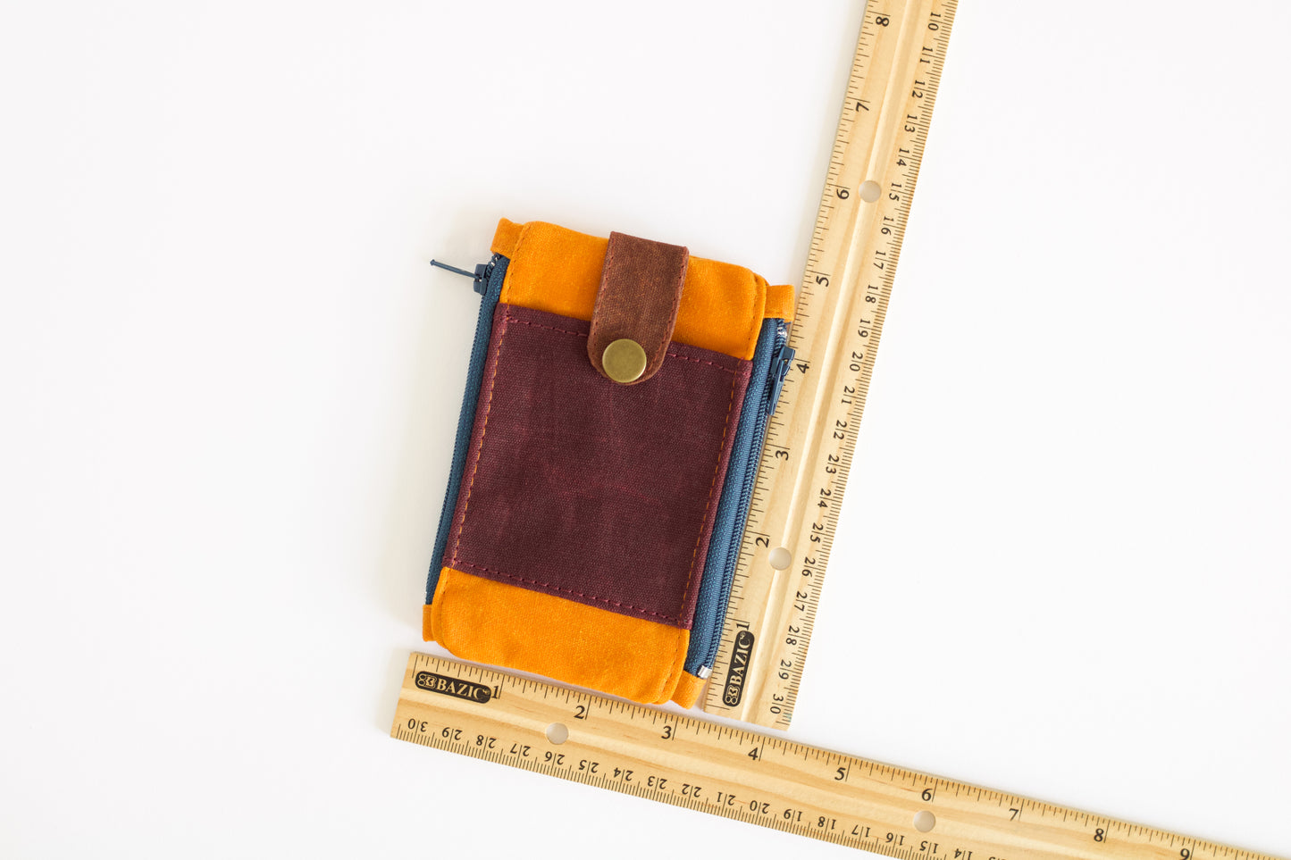 Cartera EDC de bolsillo con cremallera para hombres: cartera de lona encerada para exteriores