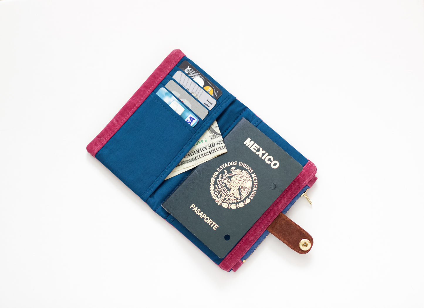 Cartera de lona encerada para mujer, cartera coqueta ecológica para mujer, cartera linda de cuero vegano, organizador de tarjetas de crédito impermeable