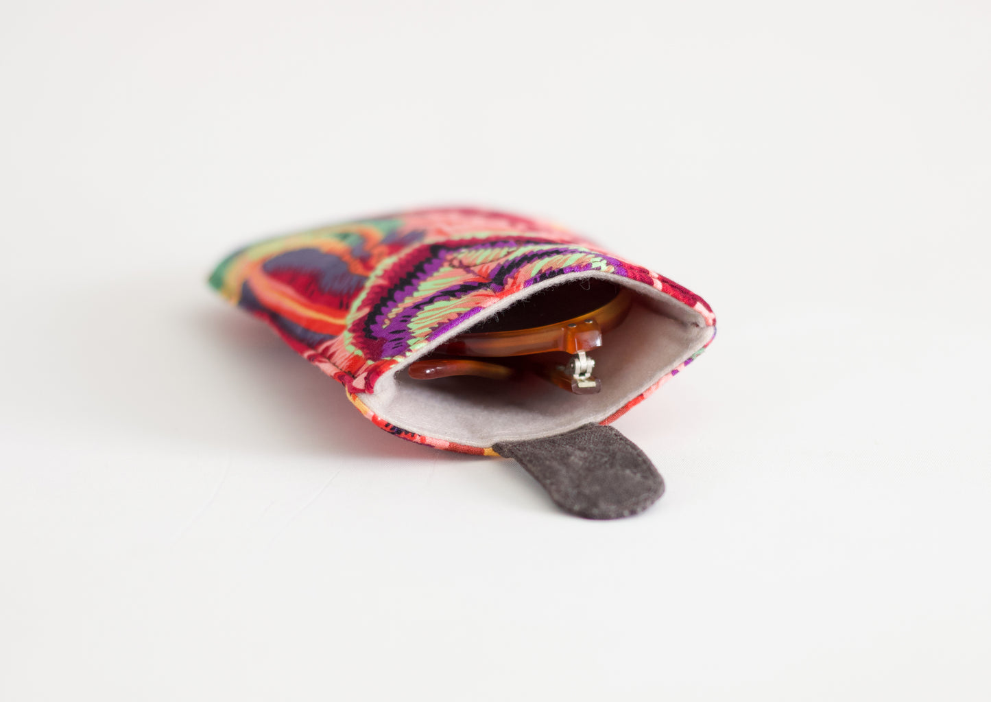 Bolsa para gafas de plumas maximalista abstracta, estuche de gafas de sol único de tela suave, estuche grueso de gafas