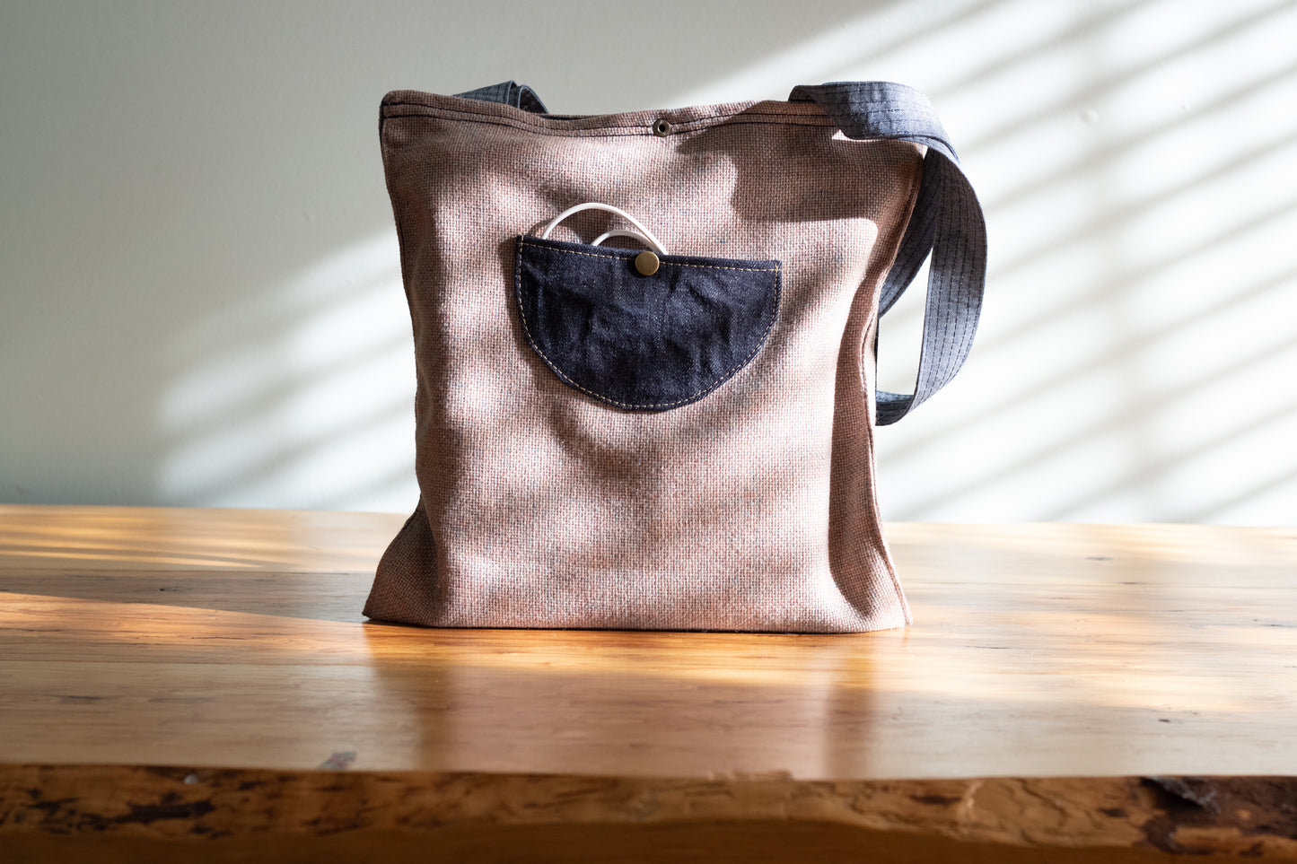 Bolso de mano tejido de tela: bolso de mujer boho hecho a mano
